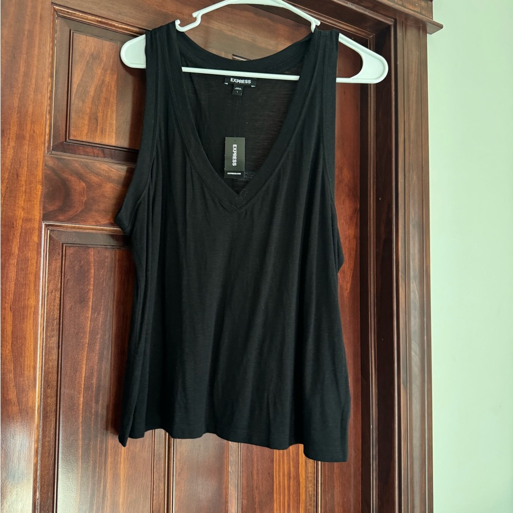 Express Black V-Neck Tank Top
